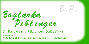 boglarka piblinger business card